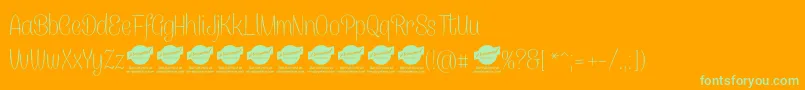 CanelettersansthinPersonaluse-Schriftart – Grüne Schriften auf orangefarbenem Hintergrund