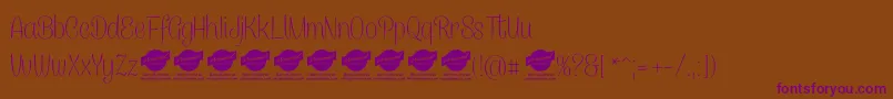 CanelettersansthinPersonaluse-Schriftart – Violette Schriften auf braunem Hintergrund