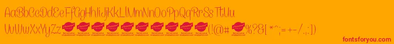CanelettersansthinPersonaluse-Schriftart – Rote Schriften auf orangefarbenem Hintergrund