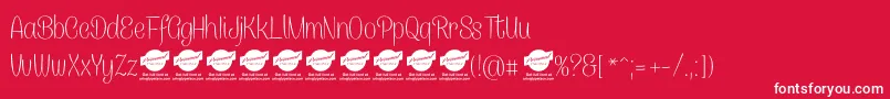 CanelettersansthinPersonaluse Font – White Fonts on Red Background