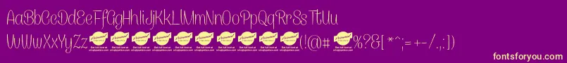 CanelettersansthinPersonaluse Font – Yellow Fonts on Purple Background