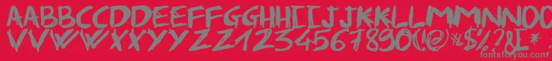 Fabian Font – Gray Fonts on Red Background