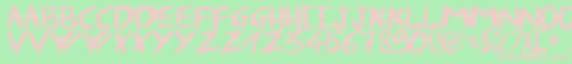 Fabian-Schriftart – Rosa Schriften auf grünem Hintergrund