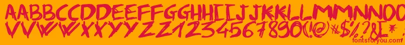 Fabian Font – Red Fonts on Orange Background