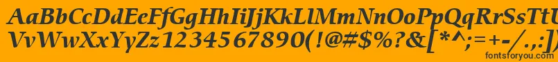 ItcCerigoLtBoldItalic-Schriftart – Schwarze Schriften auf orangefarbenem Hintergrund