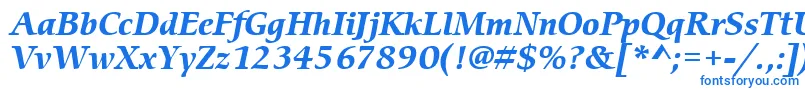ItcCerigoLtBoldItalic-fontti – siniset fontit valkoisella taustalla