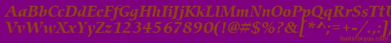 ItcCerigoLtBoldItalic-Schriftart – Braune Schriften auf violettem Hintergrund
