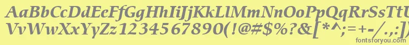 ItcCerigoLtBoldItalic-Schriftart – Graue Schriften auf gelbem Hintergrund