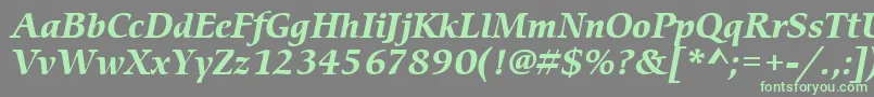 フォントItcCerigoLtBoldItalic – 灰色の背景に緑のフォント