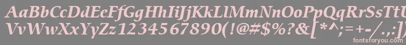 Шрифт ItcCerigoLtBoldItalic – розовые шрифты на сером фоне
