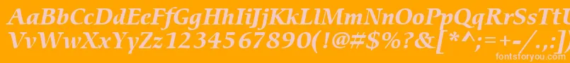 ItcCerigoLtBoldItalic-Schriftart – Rosa Schriften auf orangefarbenem Hintergrund