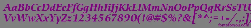ItcCerigoLtBoldItalic-fontti – violetit fontit harmaalla taustalla