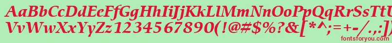 ItcCerigoLtBoldItalic Font – Red Fonts on Green Background