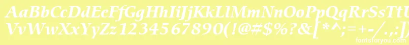 Шрифт ItcCerigoLtBoldItalic – белые шрифты на жёлтом фоне