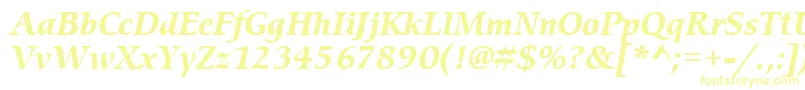 ItcCerigoLtBoldItalic-Schriftart – Gelbe Schriften auf weißem Hintergrund