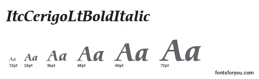 Размеры шрифта ItcCerigoLtBoldItalic