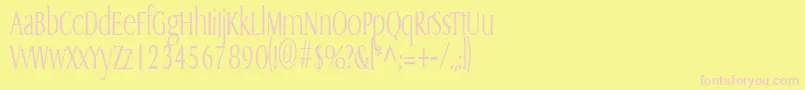 GriffoncondensedlightRegular Font – Pink Fonts on Yellow Background