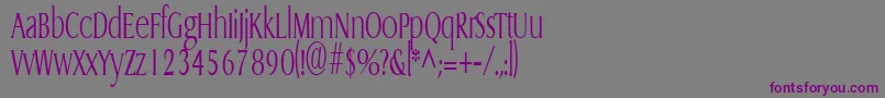 GriffoncondensedlightRegular Font – Purple Fonts on Gray Background