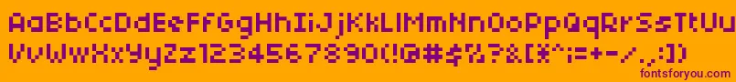 04b Font – Purple Fonts on Orange Background