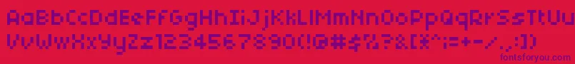 04b Font – Purple Fonts on Red Background