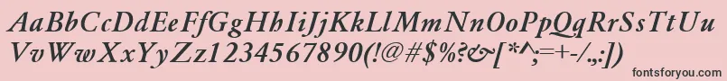 GaramondA.ZPsBoldItalic Font – Black Fonts on Pink Background