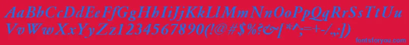 GaramondA.ZPsBoldItalic Font – Blue Fonts on Red Background