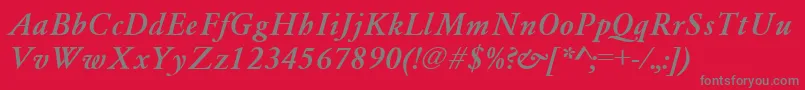 GaramondA.ZPsBoldItalic Font – Gray Fonts on Red Background