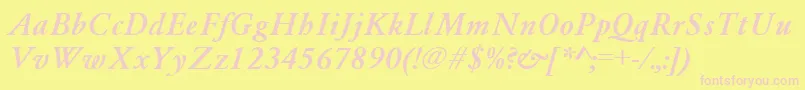 GaramondA.ZPsBoldItalic Font – Pink Fonts on Yellow Background