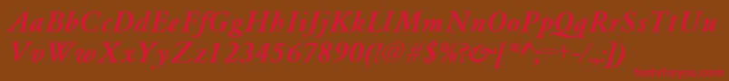 GaramondA.ZPsBoldItalic Font – Red Fonts on Brown Background