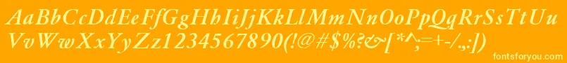 GaramondA.ZPsBoldItalic Font – Yellow Fonts on Orange Background