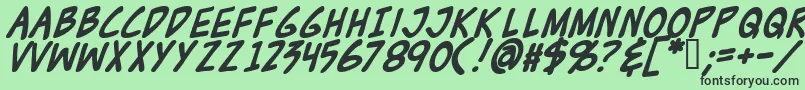フォントZudjb – 緑の背景に黒い文字