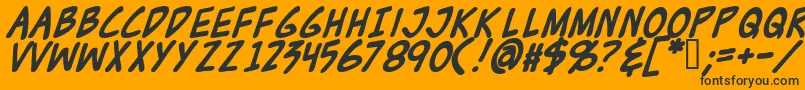 Zudjb-Schriftart – Schwarze Schriften auf orangefarbenem Hintergrund