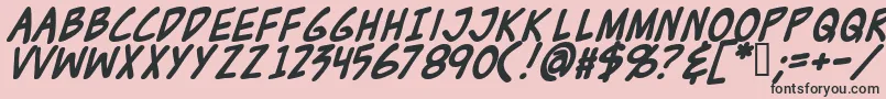 Zudjb-Schriftart – Schwarze Schriften auf rosa Hintergrund