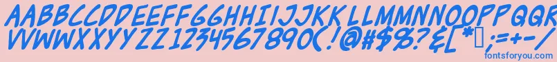 Zudjb-Schriftart – Blaue Schriften auf rosa Hintergrund