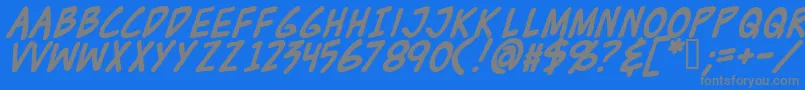 Zudjb Font – Gray Fonts on Blue Background