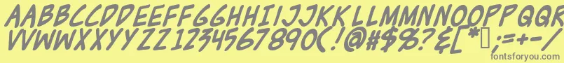 フォントZudjb – 黄色の背景に灰色の文字