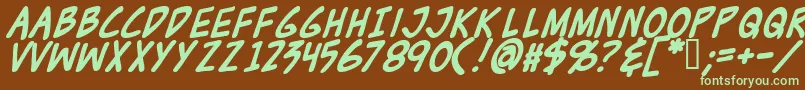 Zudjb Font – Green Fonts on Brown Background