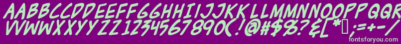 Шрифт Zudjb – зелёные шрифты на фиолетовом фоне