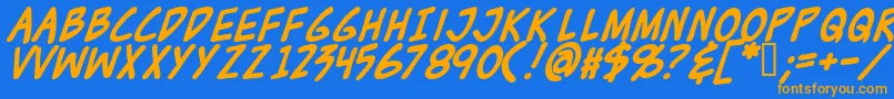 Zudjb Font – Orange Fonts on Blue Background