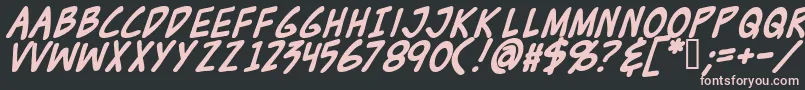 Zudjb-fontti – vaaleanpunaiset fontit mustalla taustalla