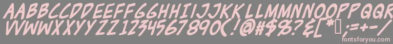 フォントZudjb – 灰色の背景にピンクのフォント