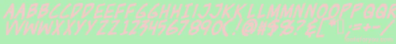 Zudjb Font – Pink Fonts on Green Background