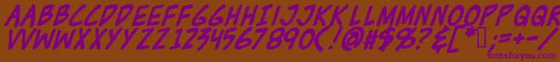 Zudjb Font – Purple Fonts on Brown Background