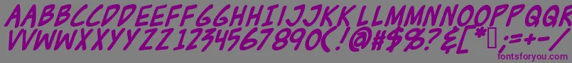 Zudjb-Schriftart – Violette Schriften auf grauem Hintergrund