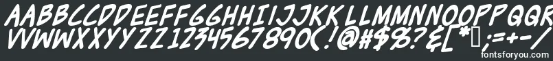 Zudjb-fontti – valkoiset fontit mustalla taustalla