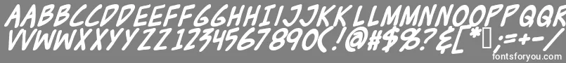 Zudjb-fontti – valkoiset fontit harmaalla taustalla