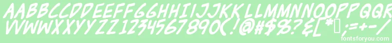 Zudjb Font – White Fonts on Green Background