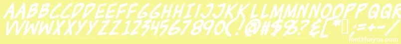 Шрифт Zudjb – белые шрифты на жёлтом фоне