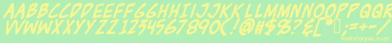 Zudjb Font – Yellow Fonts on Green Background