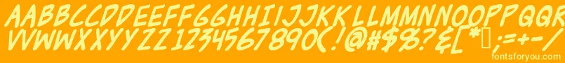 Zudjb Font – Yellow Fonts on Orange Background